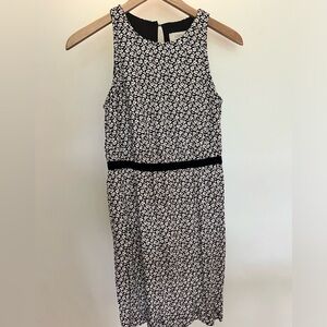 LOFT Petites Small Floral Dress Black&White